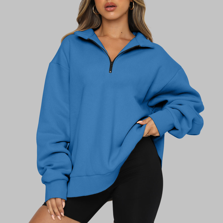 TENLEY™ - Sweat-shirt décontracté oversize à manches longues et demi-zip