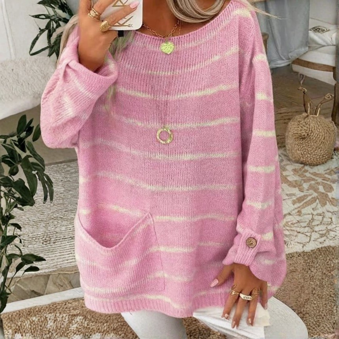 ROUX™ - Pull décontracté à manches longues et col rond