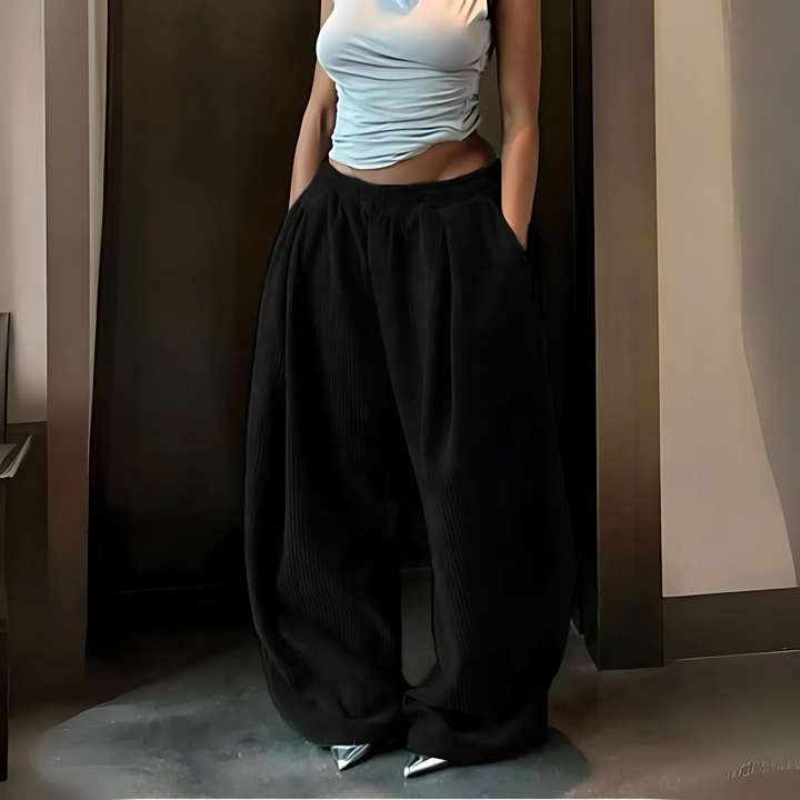 RAMY™ - Pantalon ample décontracté à taille haute et jambes larges