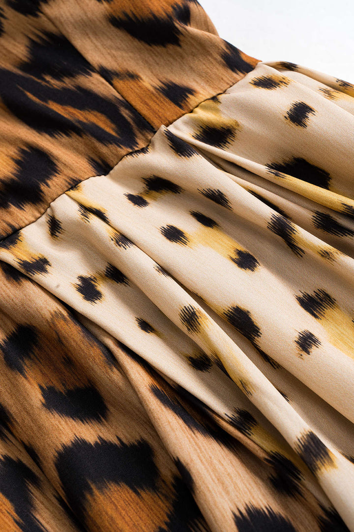 BIANCA™ - Robe midi à imprimé léopard audacieux