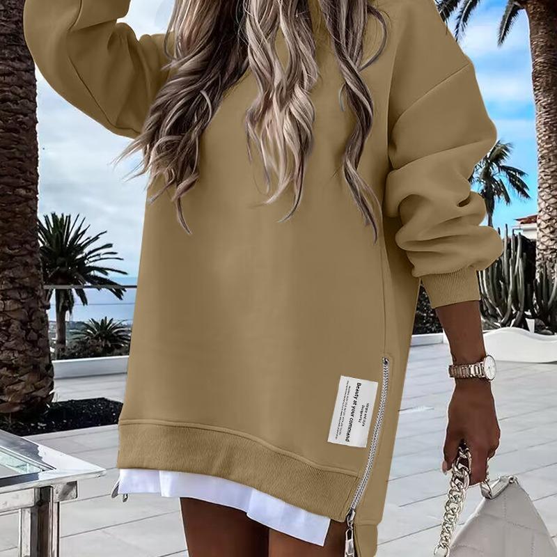 RODNEY™ - Sweat-shirt confortable à manches longues et fermeture éclair latérale
