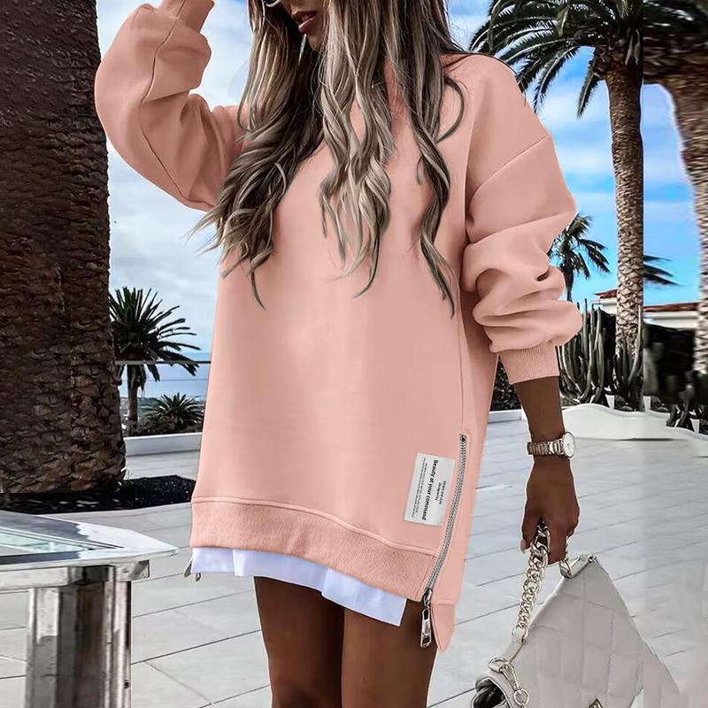 RODNEY™ - Sweat-shirt confortable à manches longues et fermeture éclair latérale