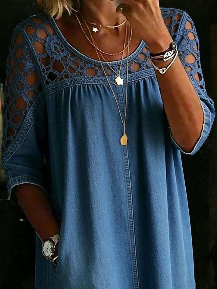 Women’s Casual Loose-Fit Denim Blouse