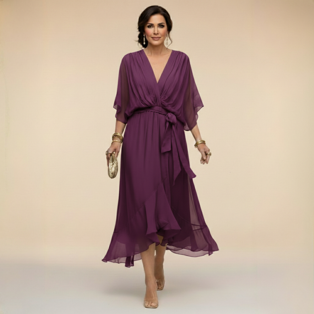 Marta | Robe en mousseline à encolure en V