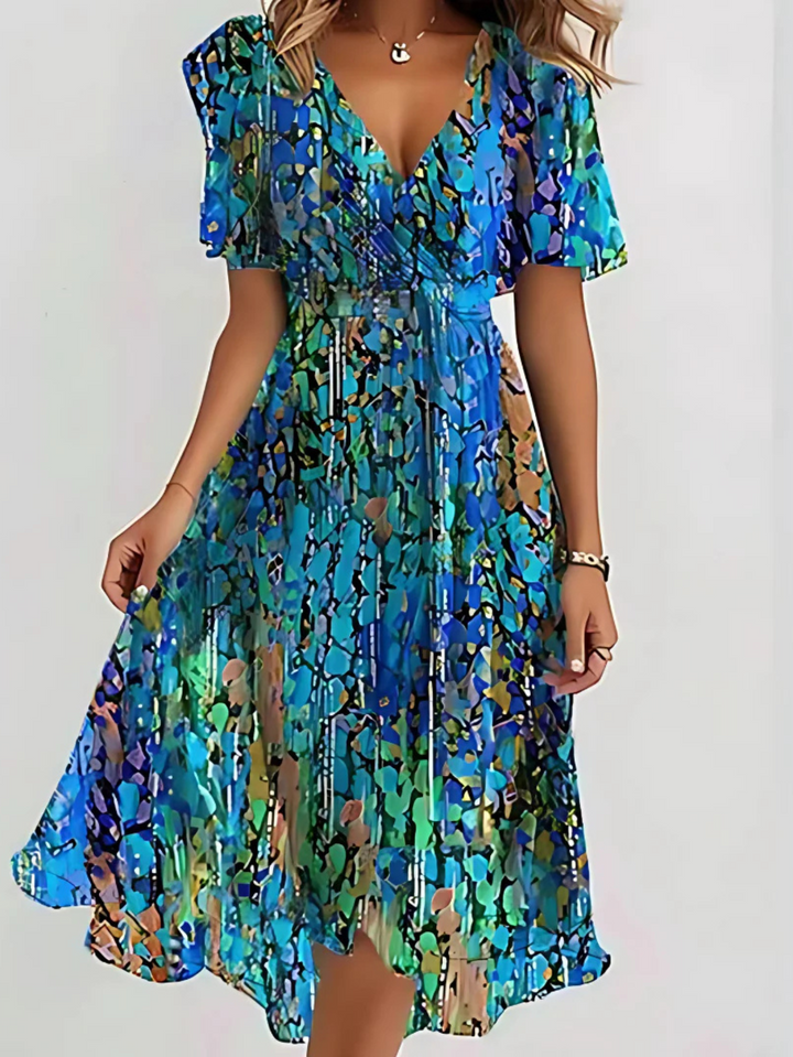 LAVINA™ – Robe midi bohème vibrante