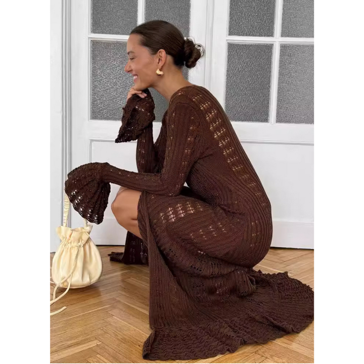 ADOWBI™ - Gilet boutonné ajusté à manches volantées chic