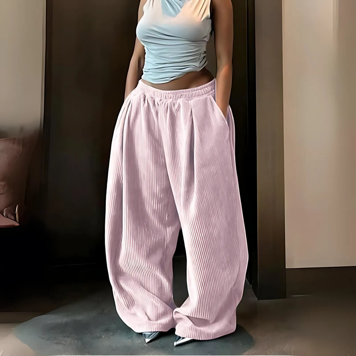 RAMY™ - Pantalon ample décontracté à taille haute et jambes larges