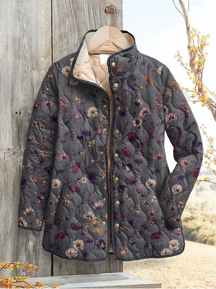 Kaia | Charming Vintage Floral Print Quilted Jacket