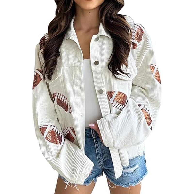 NERISSA™ - Veste de football courte, oversize et chic à boutons