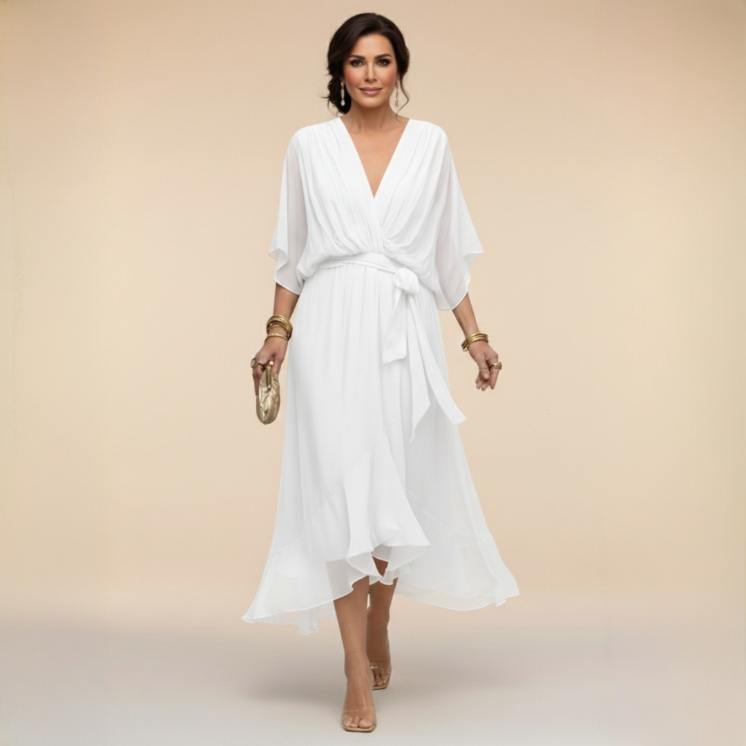 Marta | Robe en mousseline à encolure en V
