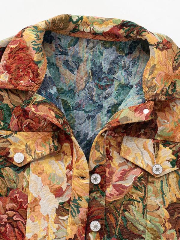 SIDA™ - Veste courte à manches longues et imprimé floral chic