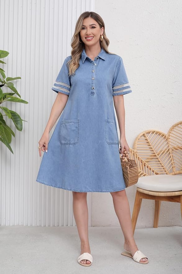 Brittany | Figure Flattering Denim Dress