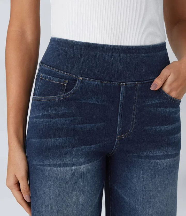 SOLÈNE™ - Jean à jambe large coupe décontractée