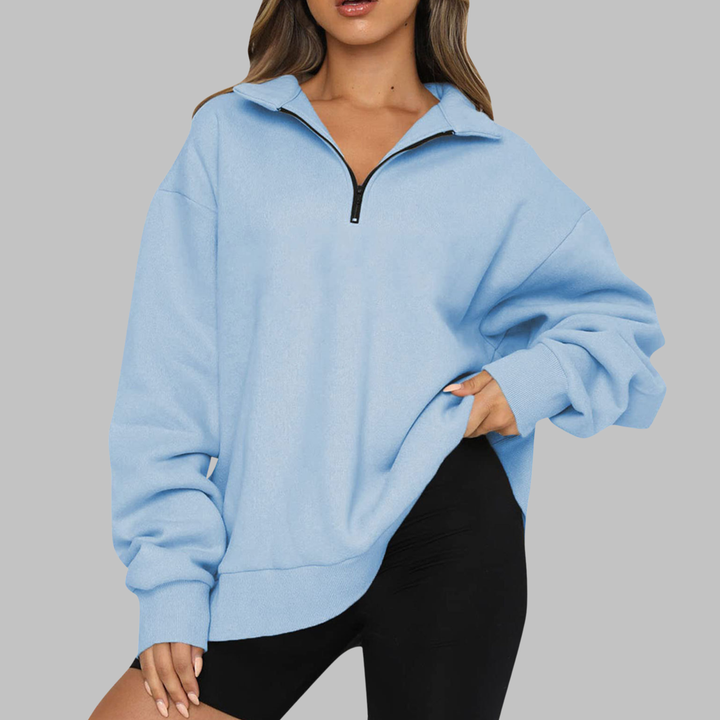 TENLEY™ - Sweat-shirt décontracté oversize à manches longues et demi-zip