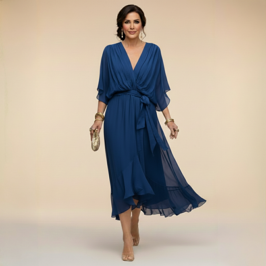 Marta | Robe en mousseline à encolure en V