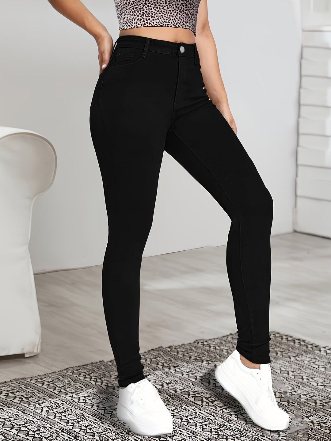 LISETTE™ - Jean skinny taille haute élégant 