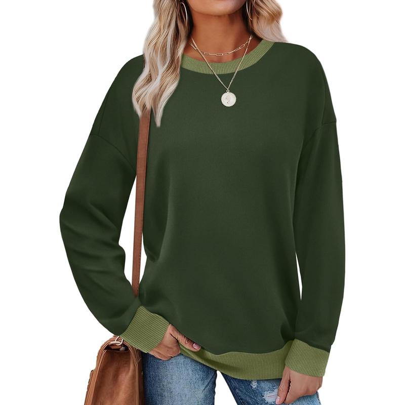 MARGARET™ - Sweat-shirt tunique à manches longues et col rond avec bordure contrastée