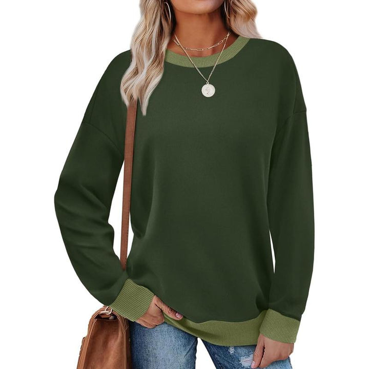 MARGARET™ - Sweat-shirt tunique à manches longues et col rond avec bordure contrastée