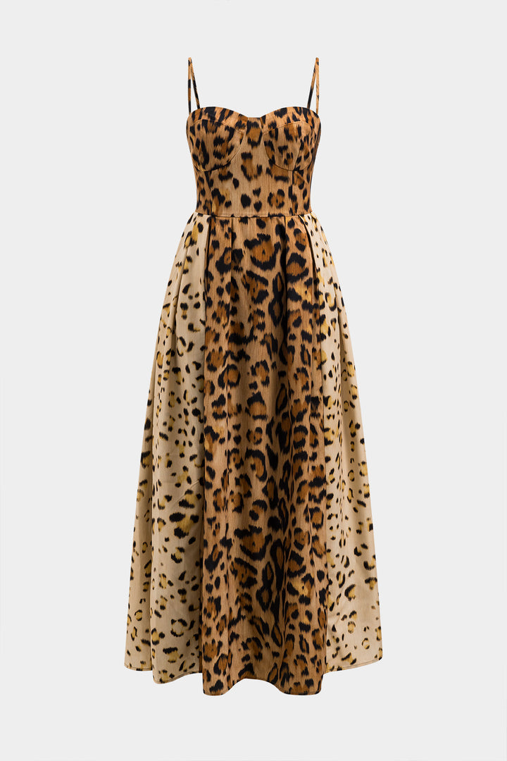 BIANCA™ - Robe midi à imprimé léopard audacieux