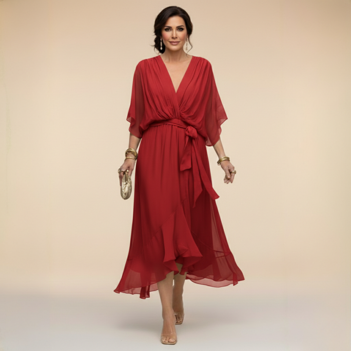 Marta | Robe en mousseline à encolure en V