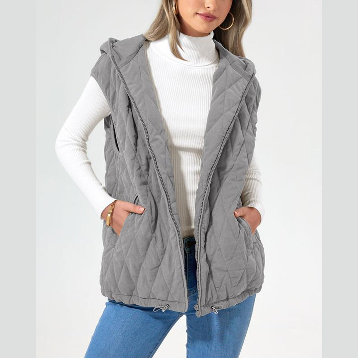 LIAM™ - Manteau d'hiver confortable sans manches à capuche et poches