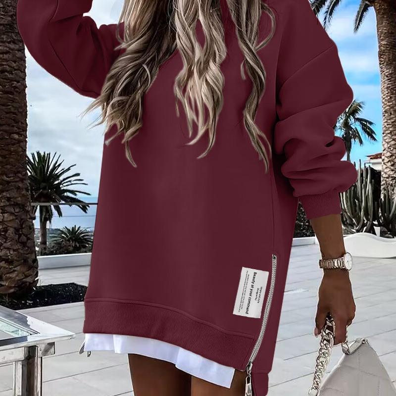 RODNEY™ - Sweat-shirt confortable à manches longues et fermeture éclair latérale