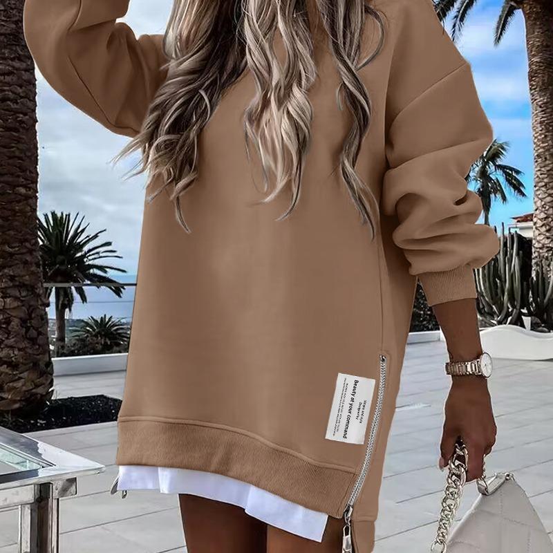 RODNEY™ - Sweat-shirt confortable à manches longues et fermeture éclair latérale