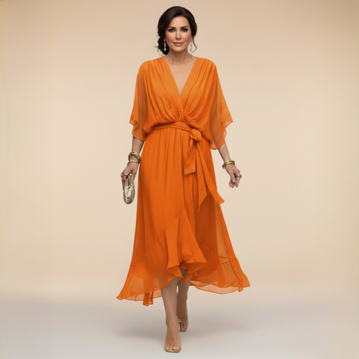 Marta | Robe en mousseline à encolure en V