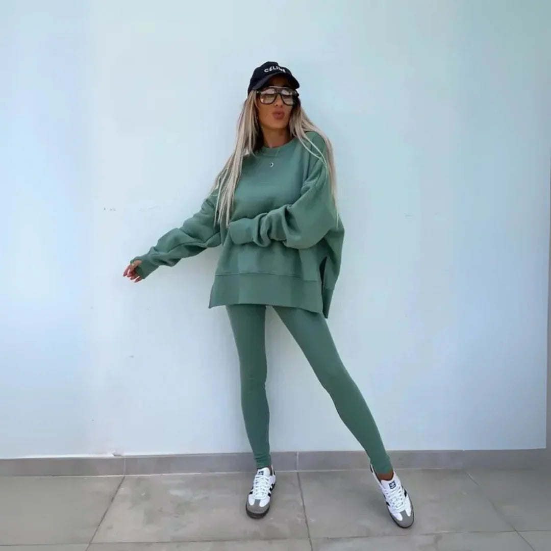 YACHI™ - Ensemble décontracté sweat-shirt à manches longues et pantalon