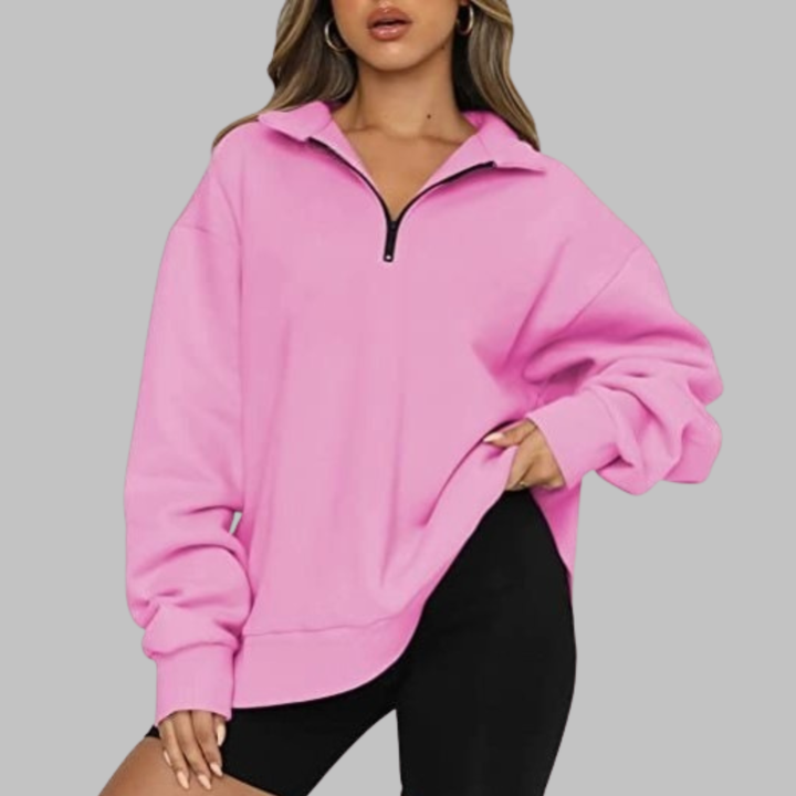 TENLEY™ - Sweat-shirt décontracté oversize à manches longues et demi-zip