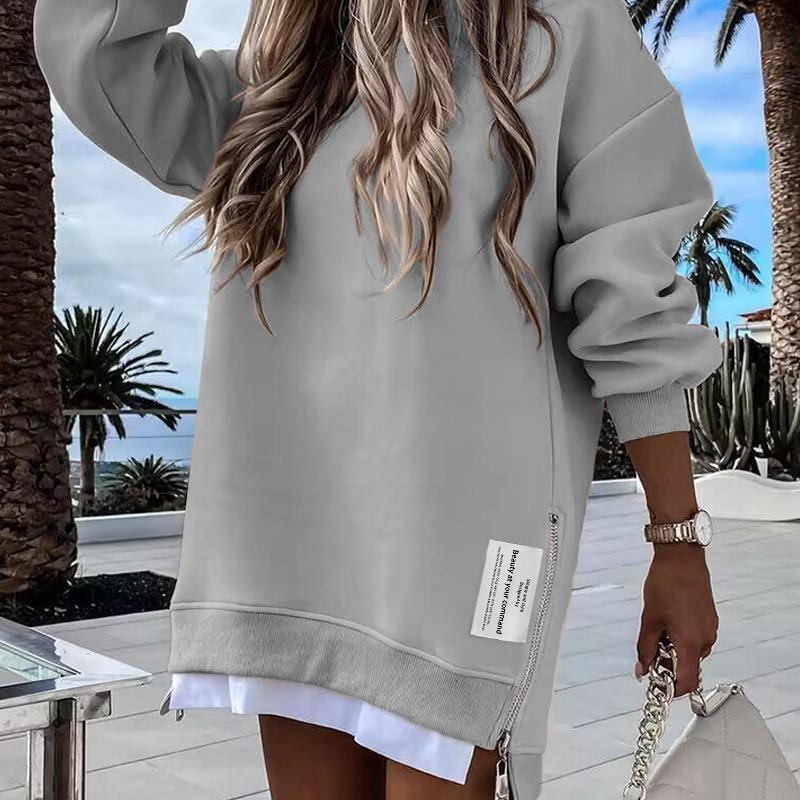 RODNEY™ - Sweat-shirt confortable à manches longues et fermeture éclair latérale