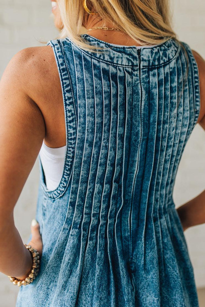 Sandra | Vintage Wash Denim Jumpsuit