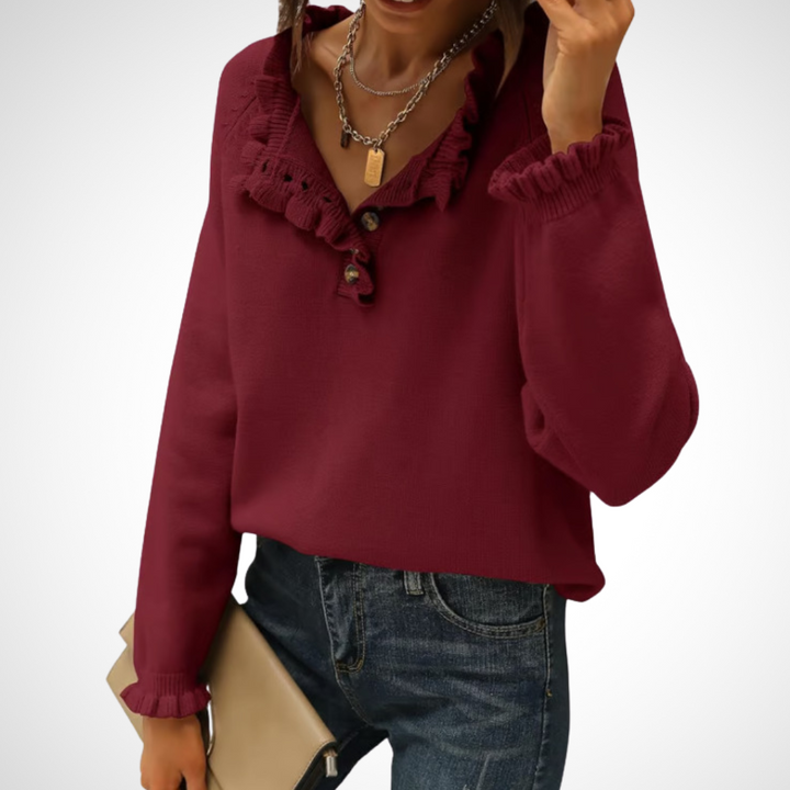 WYNN™ - Pull chic à manches longues et demi-boutons