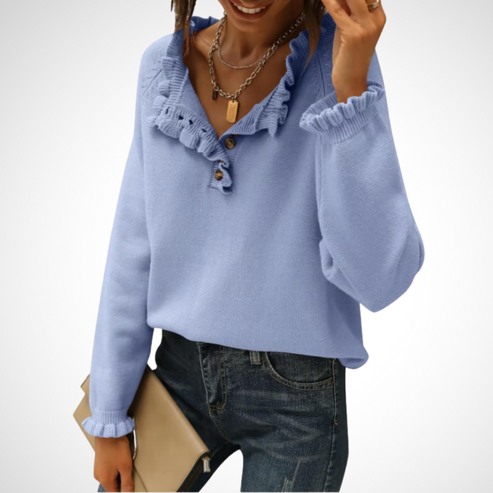 WYNN™ - Pull chic à manches longues et demi-boutons