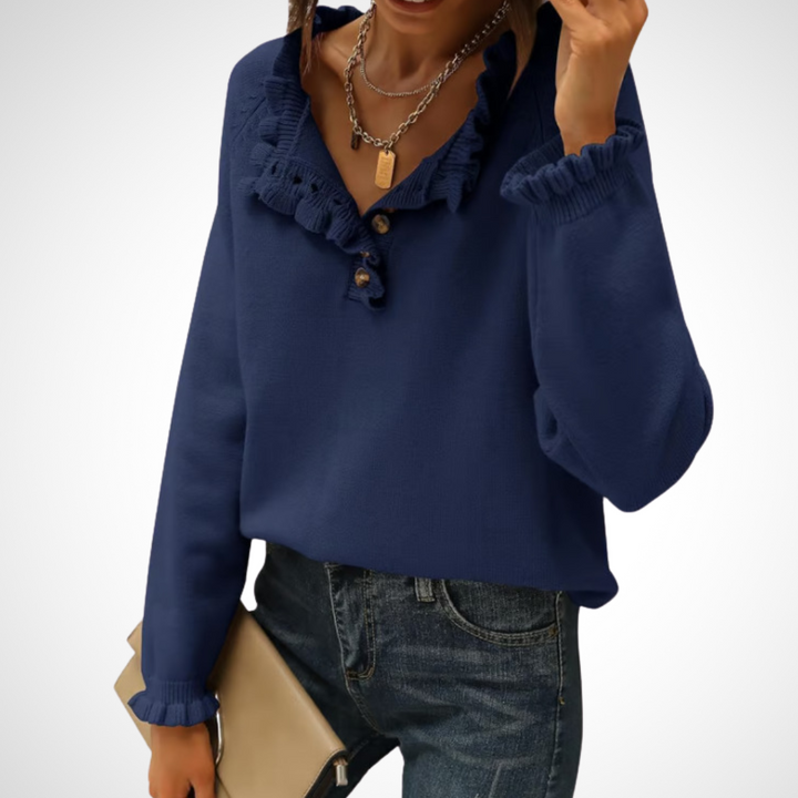 WYNN™ - Pull chic à manches longues et demi-boutons