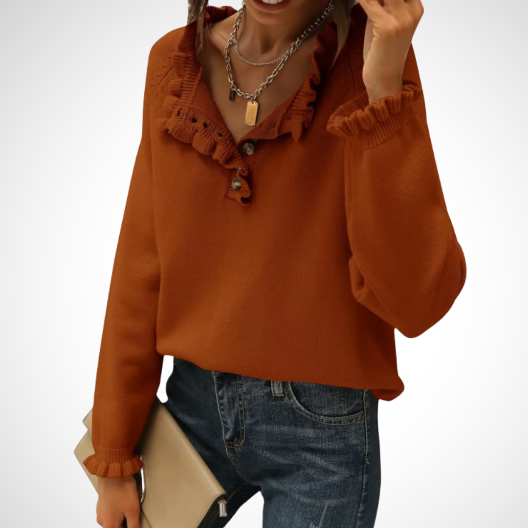 WYNN™ - Pull chic à manches longues et demi-boutons