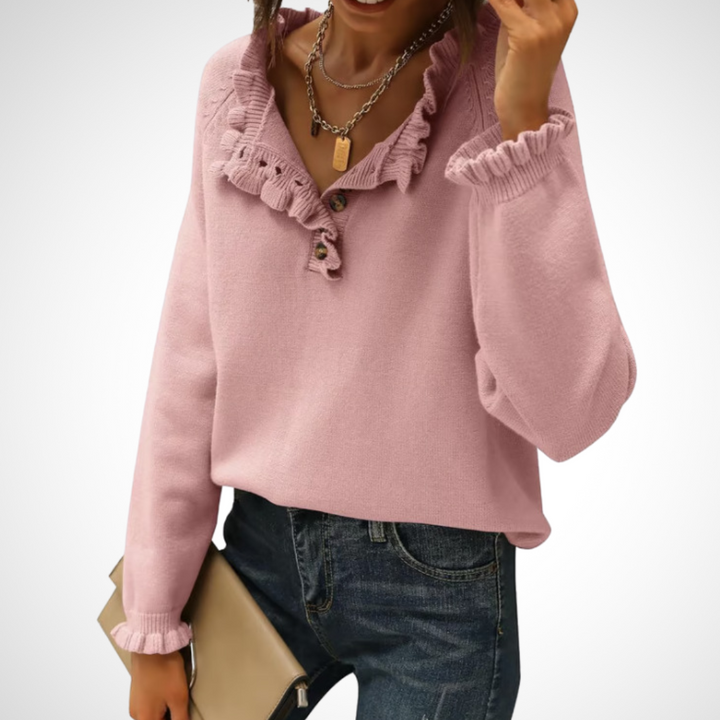 WYNN™ - Pull chic à manches longues et demi-boutons