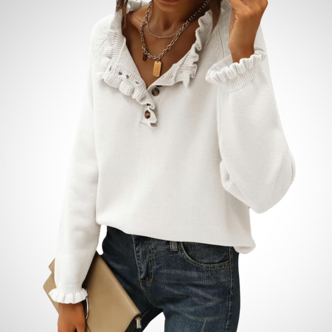WYNN™ - Pull chic à manches longues et demi-boutons