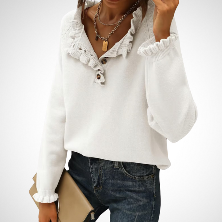 WYNN™ - Pull chic à manches longues et demi-boutons