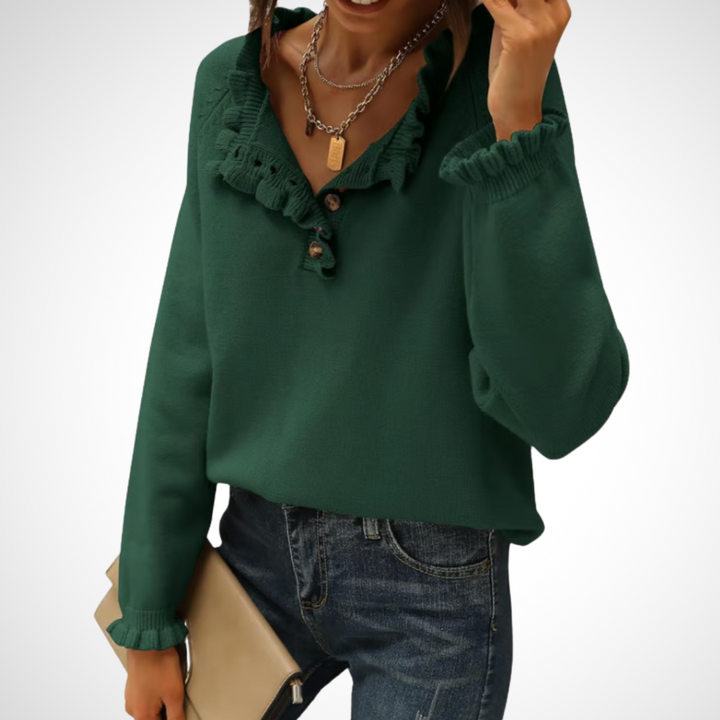 WYNN™ - Pull chic à manches longues et demi-boutons