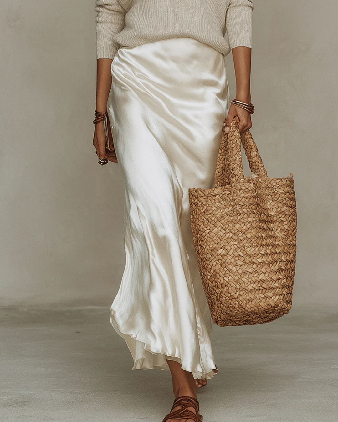Elena | Robe en satin avec pull inclus