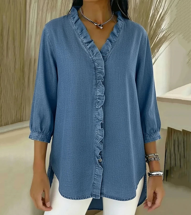 Shirly | Elegant Denim Blouse
