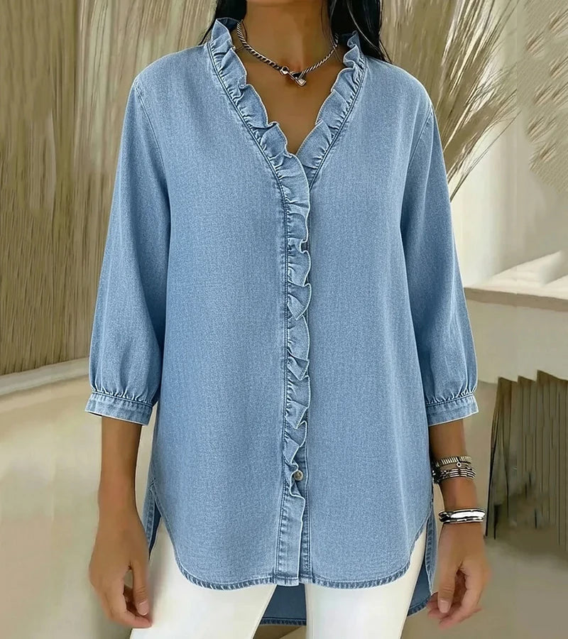 Shirly | Elegant Denim Blouse