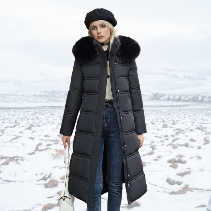 LUCIA™ | Parka d'hiver de créateur avec capuche en fourrure 