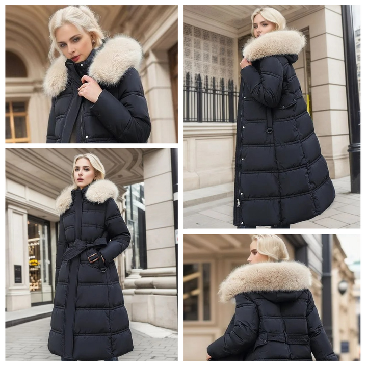 LUCIA™ | Parka d'hiver de créateur avec capuche en fourrure 