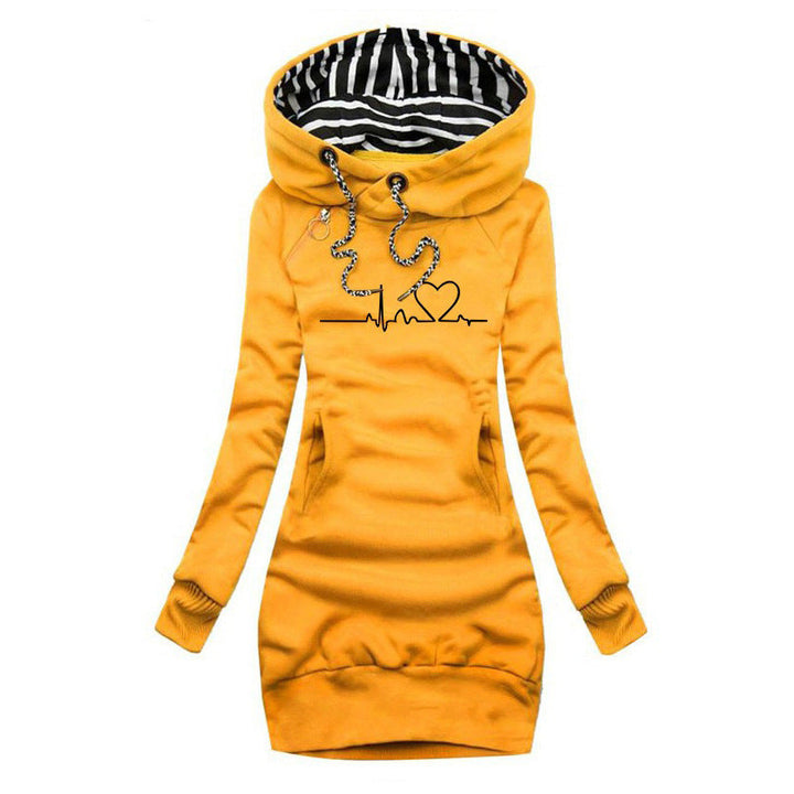 PULSE™ - Sweat à capuche confortable à motif battements de cœur 