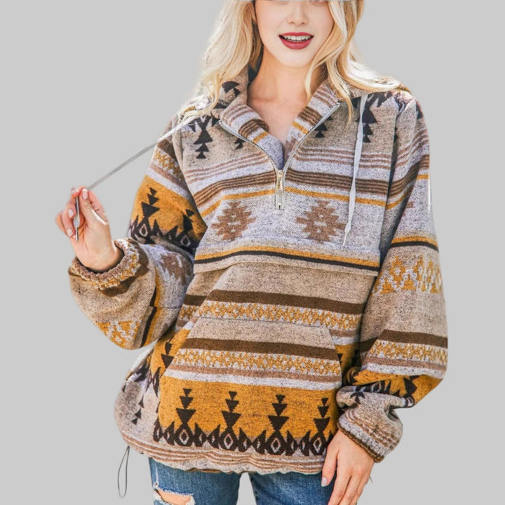 SAKU™ - Sweat à capuche zippé oversize confortable à manches longues