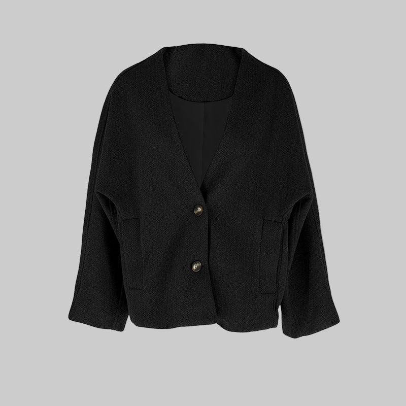 LAYA™ - Manteau chic à manches longues et col en V boutonné