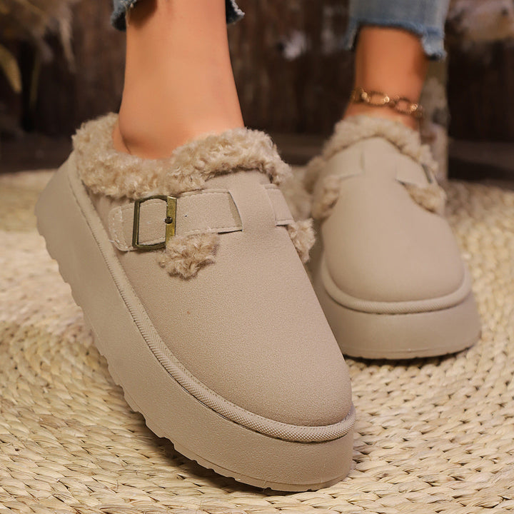 EVANTHE™ - Bottines confortables à plateforme et boucle à la cheville en polaire