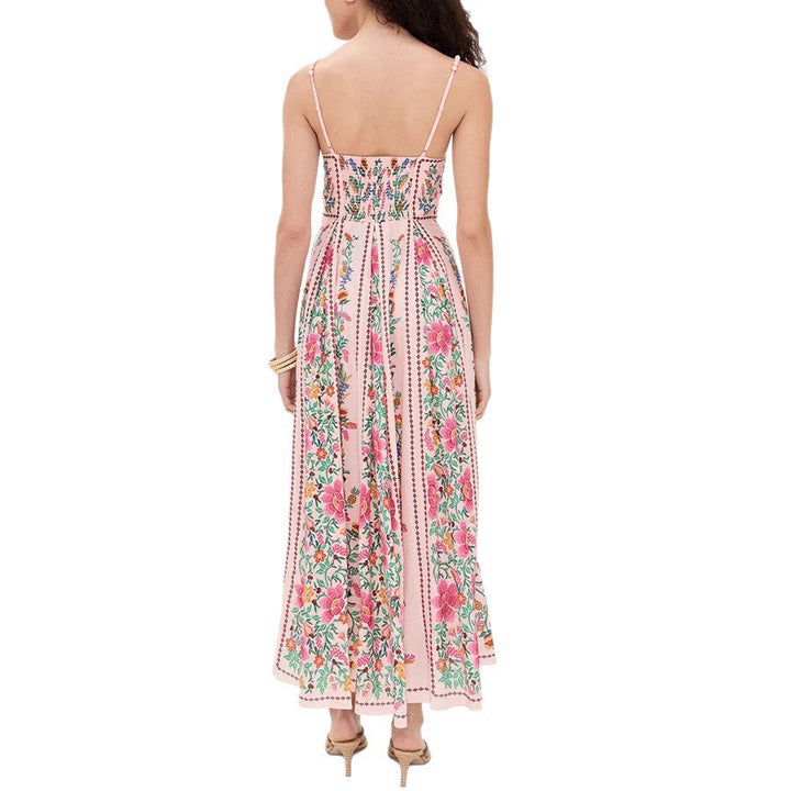 IDONNA™ – Robe longue d'été élégante sans manches à imprimé floral.
